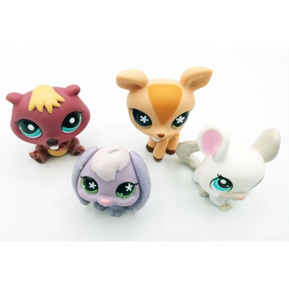 Littlest Pet Shop Animal Collectibles Beaver Deer Bunny Chinchilla LPS Hasbro - Picture 2 of 16